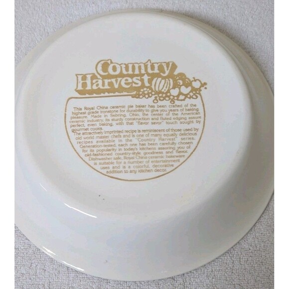 Vintage Strawberry Pie Recipe Plate USA 10” Stoneware Pie Dish Mid Century - Picture 5 of 5